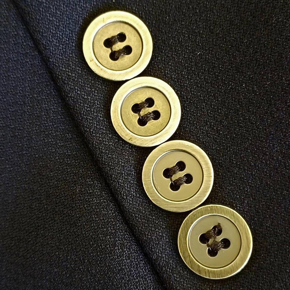 Hart Schaffner Marx Gold Trumpeter Navy Blue Blazer 42R Made in USA Sport Coat - Picture 6 of 15